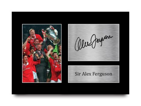 HWC Trading A4 Poster dédicacé de Sir Alex Ferguson pour les fans de football et supporters – A4.