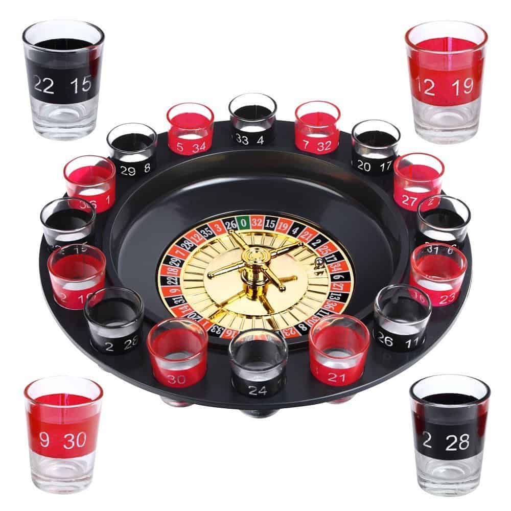 Schramm® Jeu à Boire Roulette, Emballage Cadeau Inclus Jeu de fête Jeu de Boisson pour Adultes