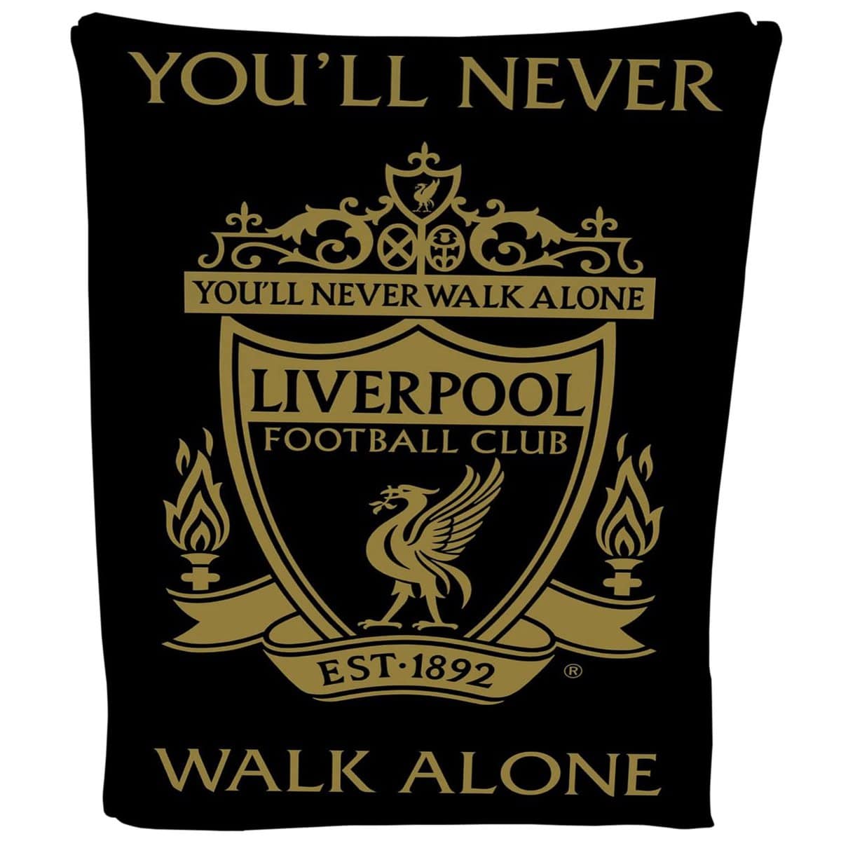 Couverture polaire douce et chaude avec blason de football Liverpool - Cadeau pour homme, enfant, adolescent - 100 x 150 cm