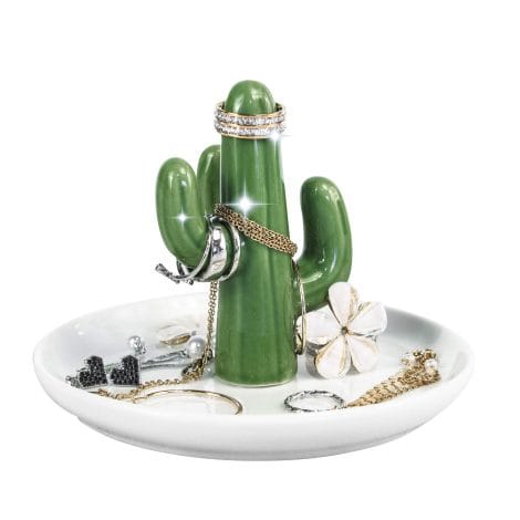 Porte-bagues en céramique cactus – Accessoire de rangement pour bijoux – Idée cadeau originale féminine – KH06XR