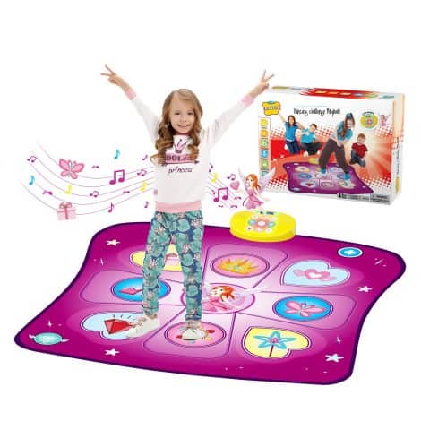 Tapis de danse violet pour enfants de 3 à 8 ans avec musique, chansons et LED intégrés. Cadeau parfait pour Noël et anniversaire.