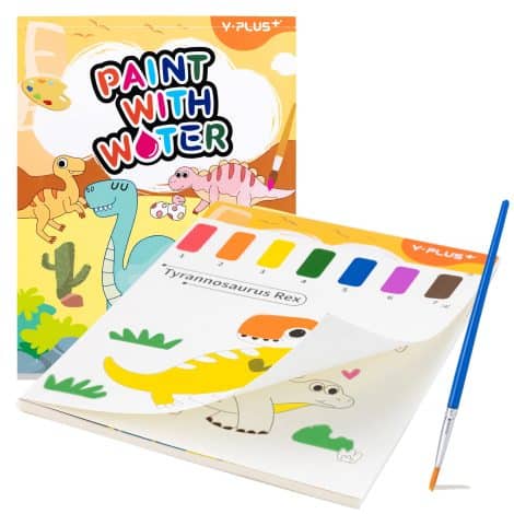 Peinture YPLUS avec Livres d’eau pour les petits, papier aquarelle enfants 1-4 ans, cadeau artistique avec pinceau – Dinosaure.