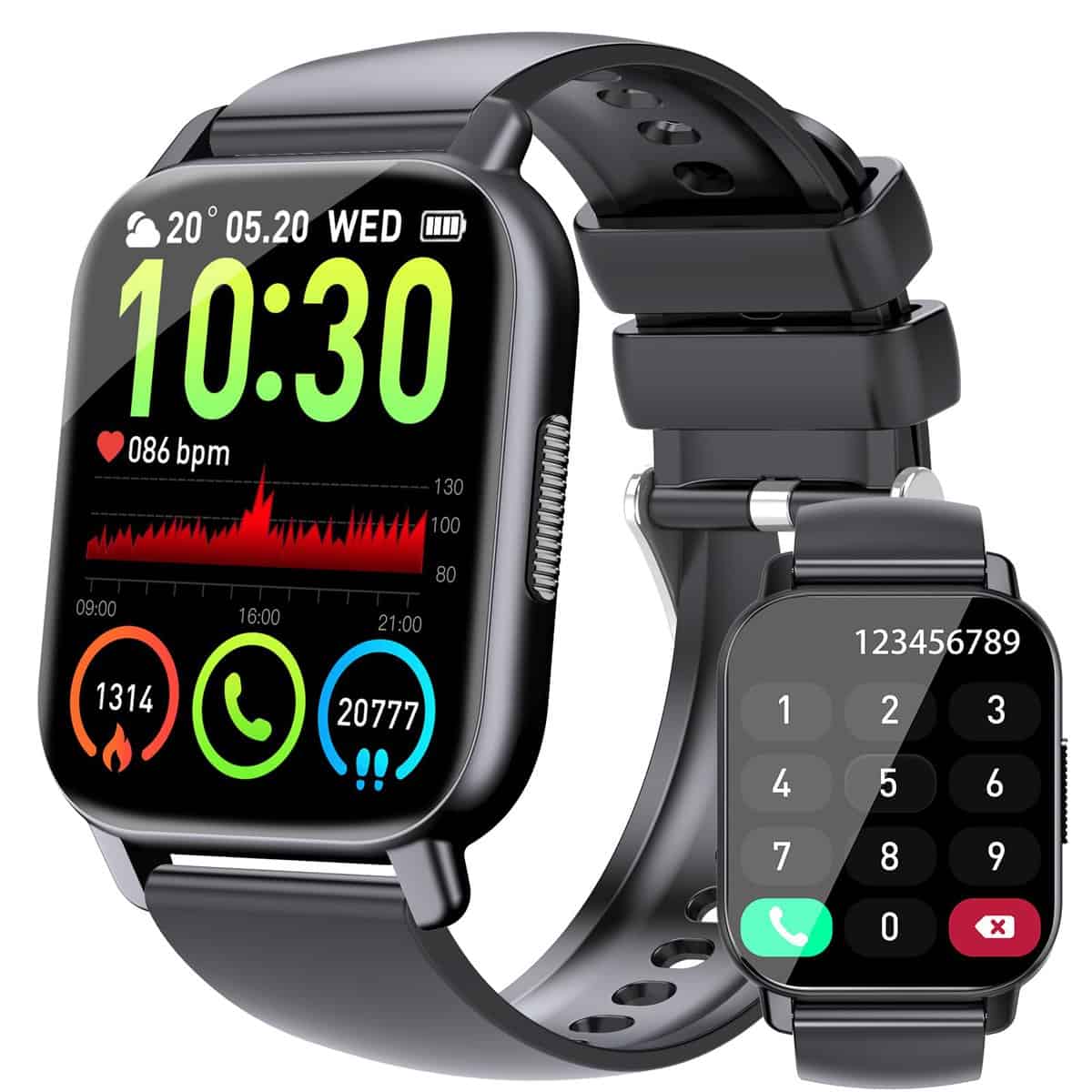 Csasan Montre Connectée Homme Femme avec Appel Bluetooth, 1.85" HD Smartwatch avec 112 Modes Sportifs/Fréquence Cardiaque/Podometre/Moniteur Sommeil, Montre Intelligente Etanche IP68 pour Android iOS