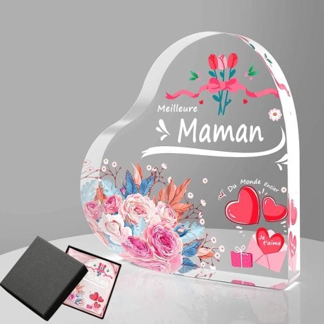 Cadeau spécial pour maman : Plaque acrylique gravée idéale pour son anniversaire, la fête des mères, Noël ou la Saint-Valentin.