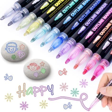 Pack de 12 feutres pailletés Cocolemon pour les filles de 4 à 12 ans. Parfait pour le dessin, le scrapbooking et les loisirs créatifs. Idée cadeau idéale pour les ados.