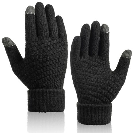 Gants Hiver Chauds en Laine à Écran Tactile, Doux, Anti-dérapants, Tricotés pour Homme et Femme.