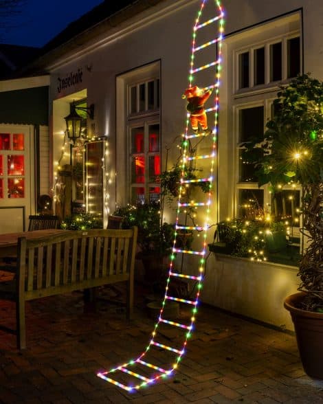 Guirlande lumineuse électrique de Noël Geemoo 3M avec Père Noël, 338 LED multicolores, étanche pour décoration intérieure et extérieure, 8 modes et timer.