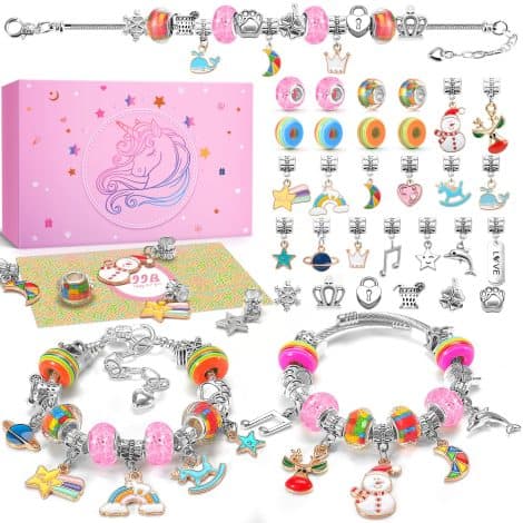 Bracelet charmant créatif pour filles de 3 à 12 ans – cadeau de Noël féminin.