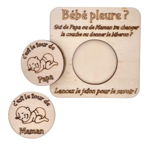 ERNESTINE – Jeton décision parentalité – cadeau grossesse – jeu idéal pour futurs parents – cadeau naissance bébé.