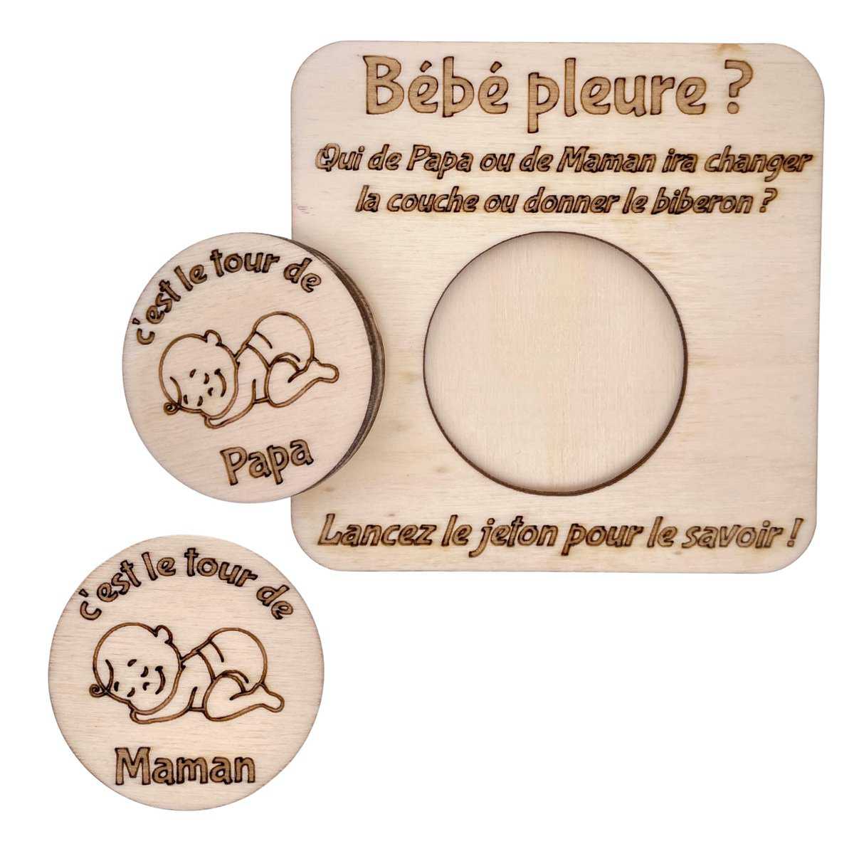 ERNESTINE - Jeton de décision parents papa ou maman - cadeau grossesse couple babyshower - jeu bébé parents - cadeau grossesse carte idée parents - jeton spécial parents - cadeau naissance bébé