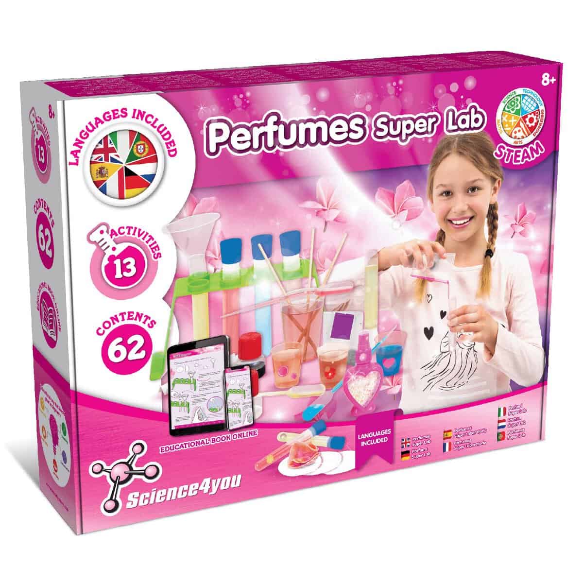 Science4you Super Laboratoire de Parfum pour Enfants +8 Ans - Jeux pour Fabriquer des Parfums, kits Éducatifs de Sciences +13 Experiences pour Enfants, Cadeau pour Garçon et FIlle 8-12 Ans