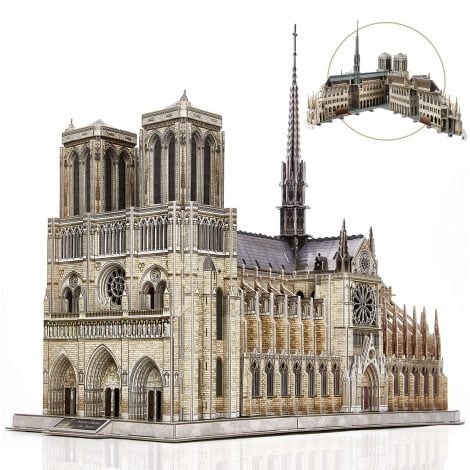 Puzzle 3D de Construction de la Cathédrale Notre-Dame de Paris, modèle architectural de l’église gothique, cadeau adulte, 293 pièces.