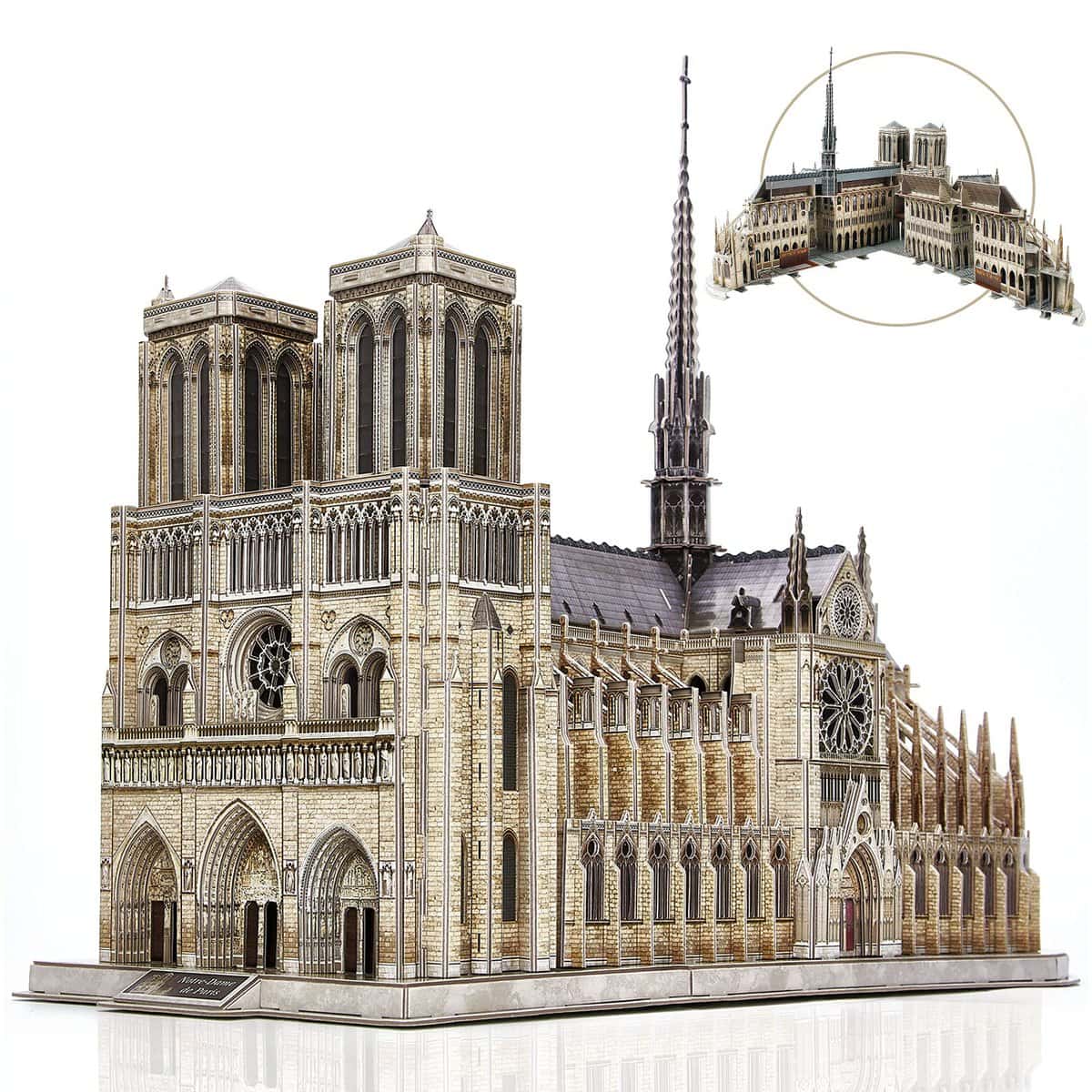 CubicFun Puzzle 3D de Construction France - Notre-Dame de Paris (Grand) Kits de Modèle Architectural de l'église Gothique, Cadeau de modèle pour Adultes, 293 Pièces