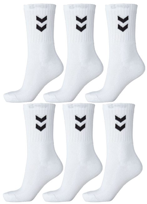 Ensemble de 6 paires de chaussettes polyvalentes Hummel pour loisirs et sport, dans différentes tailles.