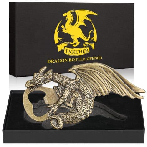 Décapsuleur Dragon Bière, Cadeau Homme pour Papa, Ami, Mari. Parfait pour Noël, Anniversaire, Fête des Pères.