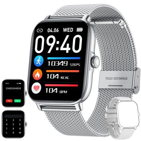 Motsfit Montre Connectée Femme Homme avec Podomètre: une Smartwatch étanche IP68 avec moniteur de fréquence cardiaque, compatible Android iOS.