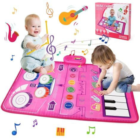 Tapis Musical Ballery pour Bébé, Tapis de Piano et de Danse, Jouets Éducatifs pour Enfants de 1 à 3 ans.