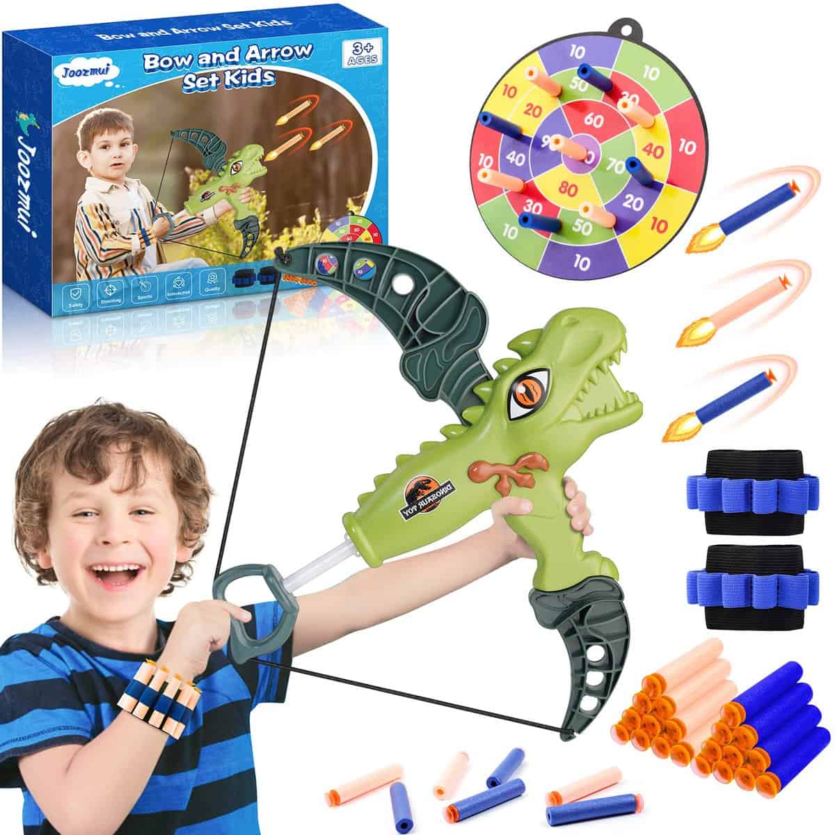 Joozmui Jouet Enfant 3 4 5 6 7 8 Ans Garçon, Cadeau Garcon Jeux Exterieur Pour Fille 3-8 Ans Arc et Fleches