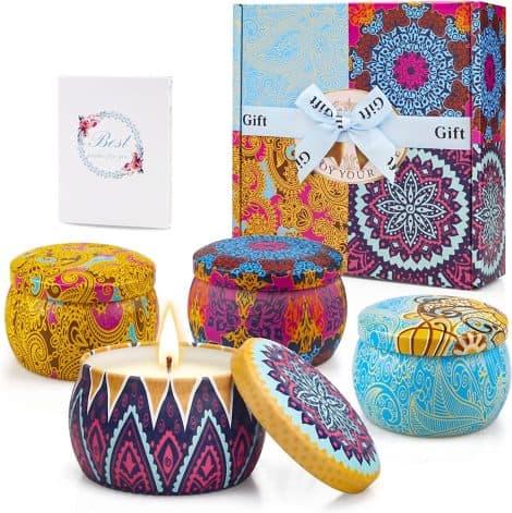 Coffret bougies parfumées Yinuo Candle, parfait pour l’aromathérapie, le mariage, le bain, le yoga, et comme cadeau pour la Fête des Mères.