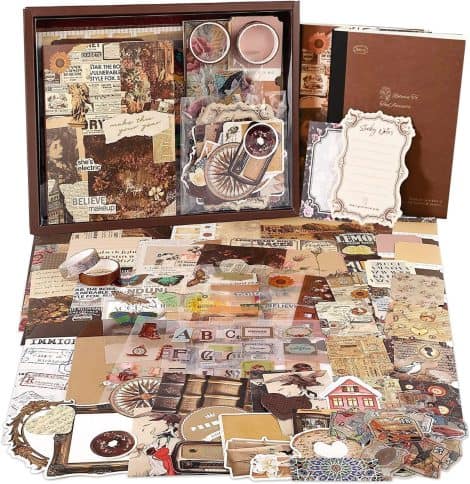 Kit d’accessoires de Scrapbooking Irayin comprenant 136 pièces, esthétique Bullet Journal avec carnet A6, autocollants – Cadeau DIY pour Filles et Femmes.