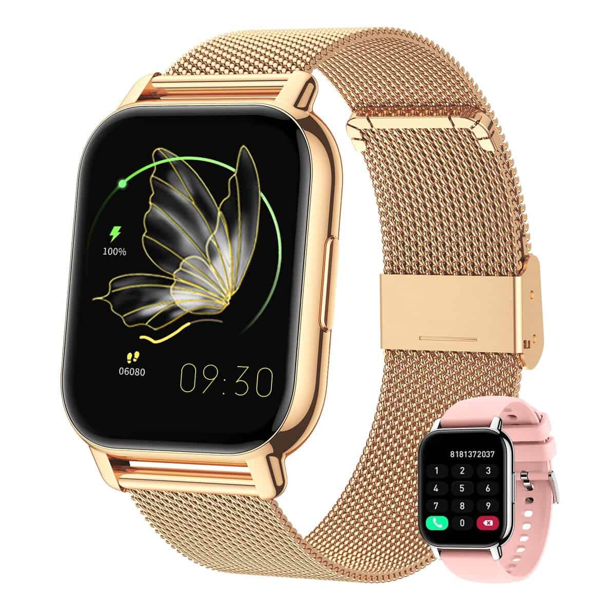 Narcid Montre Connectée Femme Homme 1.85" HD avec Appel Bluetooth,Smartwatch 112 Modes Sportifs avec Etanche IP68,Podometre de Sommeil/Fréquence Cardiaque SpO2 pour Android iOS