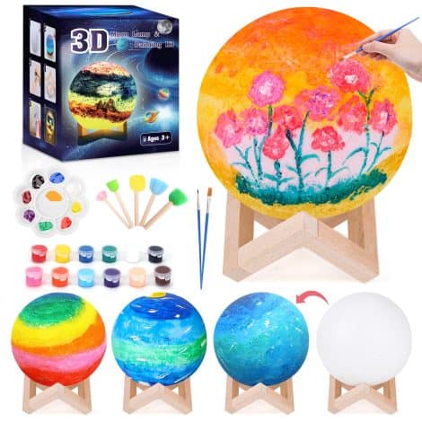 Kit de peinture pour lampe lune Celecstan – Idéal pour les loisirs créatifs des enfants pendant Halloween et Noël.