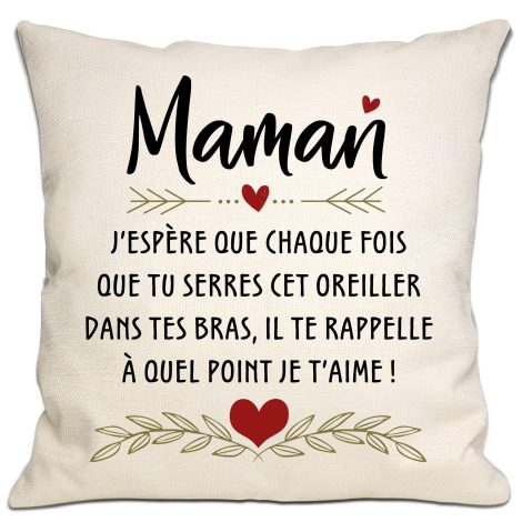 Housse de coussin “Amour Éternel” – Un cadeau doux pour maman pour son anniversaire, la fête des mères ou Noël.