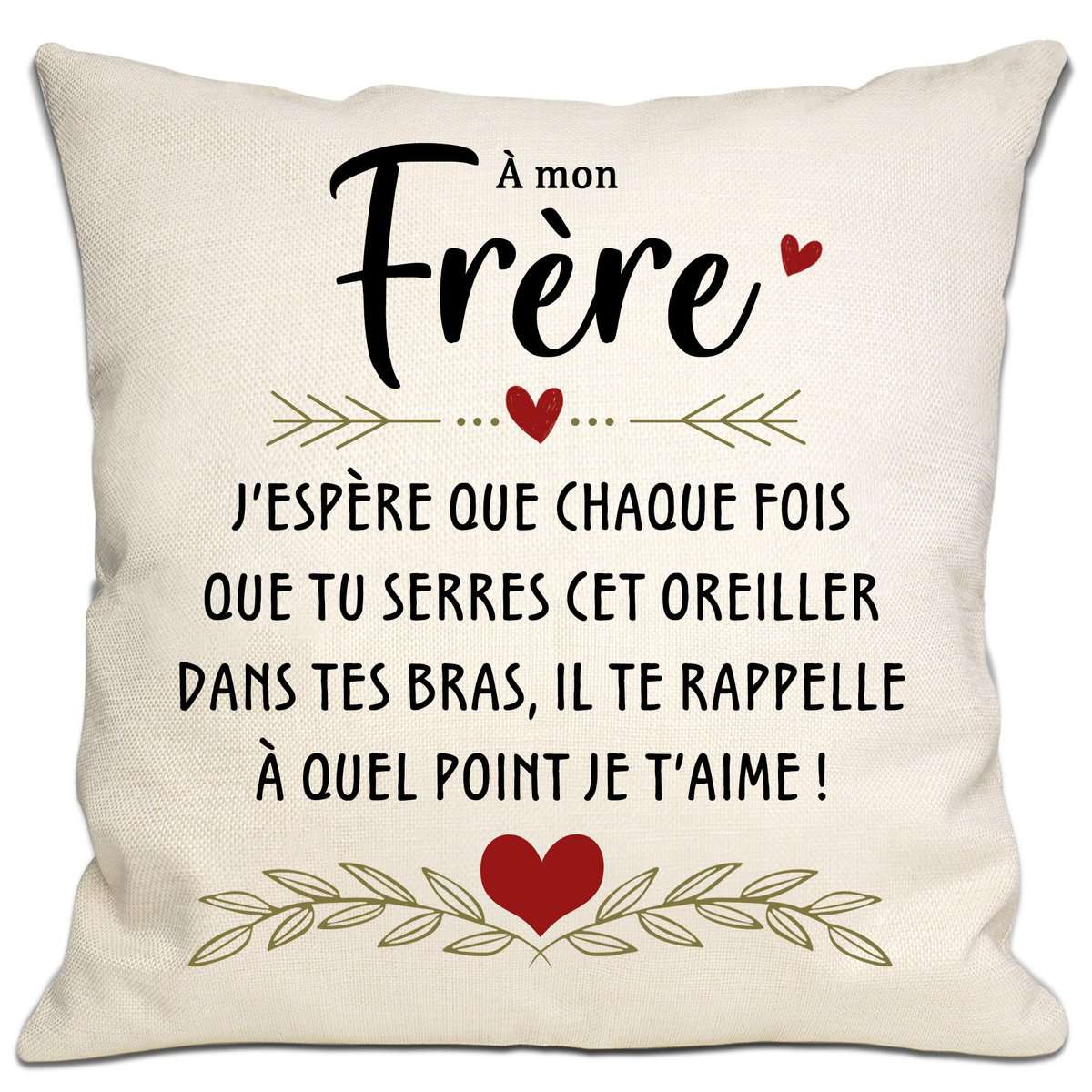 Bommex Cadeau de frère J'espère Que Chaque Fois Que tu serres cet Oreiller, il Te rappelle à Quel Point Je t'aime Housse de Coussin pour frère Anniversaire Graduation Cadeau de Noël(frère)