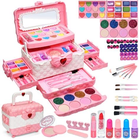 Maquillage pour les petites filles – kit de maquillage non toxique, lavable et cadeau de Noël.