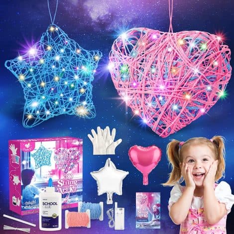 Coffret Créatif 3D String Art pour Fille de 7 à 12 ans, Idéal comme Cadeau de Noël ou Loisirs Créatifs pour Enfants.