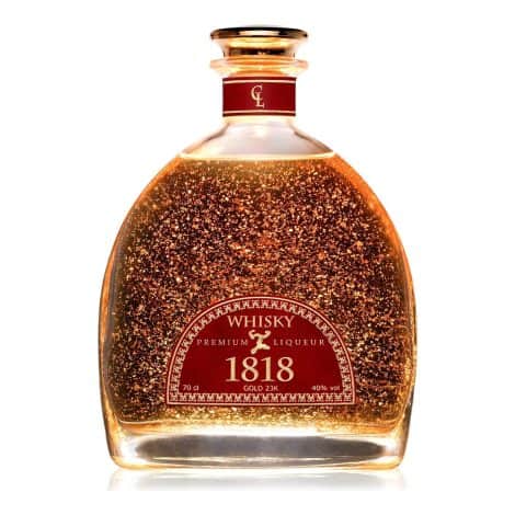 CONDE LUMAR – Whisky 1818 – Liqueur Or Premium 23K – Feuille d’Or – Idéale pour Cadeau – Certifié Or – 40% Vol – 70 cl