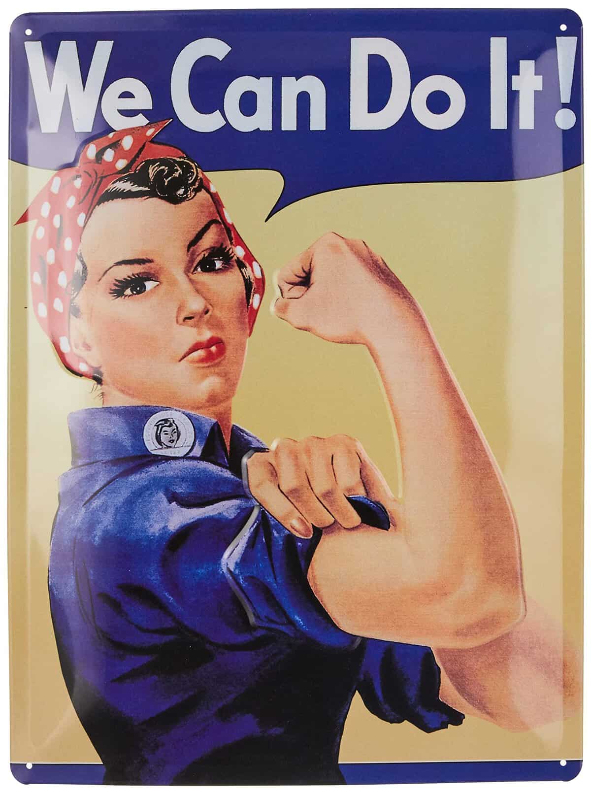 Nostalgic-Art Plaque vintage USA – We can do it – Idée de cadeau pour les femmes, en métal, Design retro pour la décoration, 30 x 40 cm