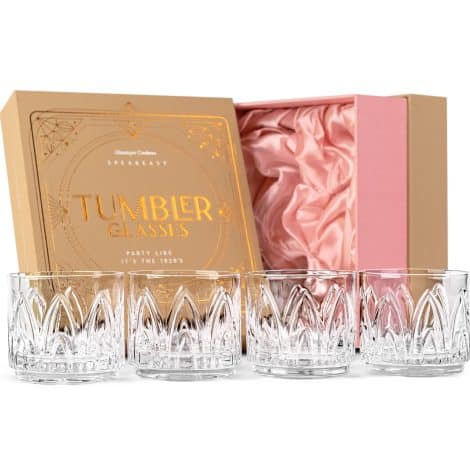 Lot de 4 verres art déco à cocktail courts, idéaux pour les boissons classiques, avec une base lourde pour femme.