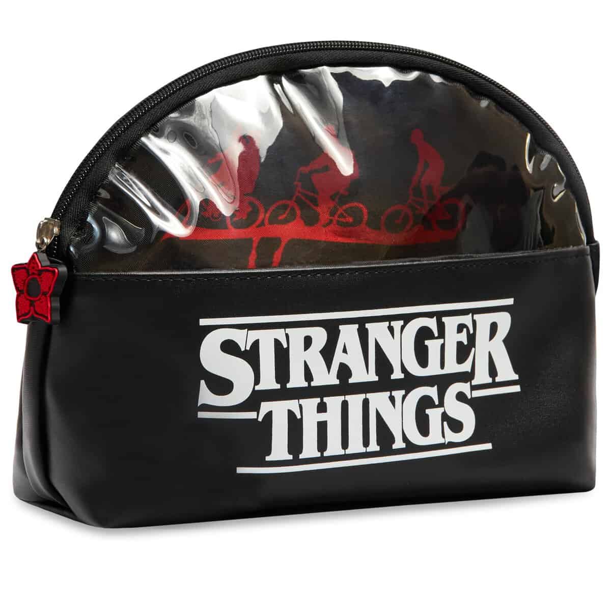 Stranger Things Trousse de Toilette, Petite Trousse de Voyage Zippée, Accessoire Officiel Fille Ado Adulte (Noir)