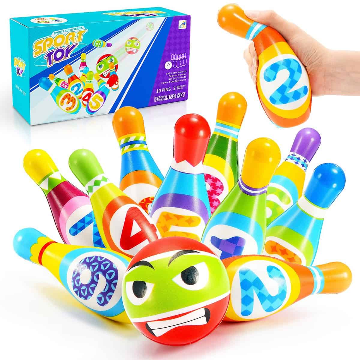 Gifitizi Bowling pour Enfants 1 2 3 4 ans Garçon Jouets Montessori Garcon 1-6 ans Enseignement précoce Enfant Jouet Fille 3 4 5 Ans Enfant Cadeaux pour Cadeaux de Noël 1 2 3 4 Garçons Jouets Exterieur