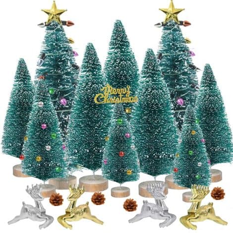 Sapin de Noël Miniature: 25 Petit Arbres Artificiels idéaux pour Décorer la Table de Noël.