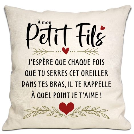 Cadeau affectueux pour ton petit-fils, pour lui rappeler à quel point je l’aime. Housse de coussin spéciale, idéale pour son anniversaire, sa graduation ou Noël. (pour petit-fils)