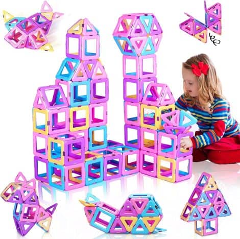 Jouets de construction magnétiques pour enfants, cadeaux d’anniversaire de Noël pour garçons et filles de 3 à 6 ans.