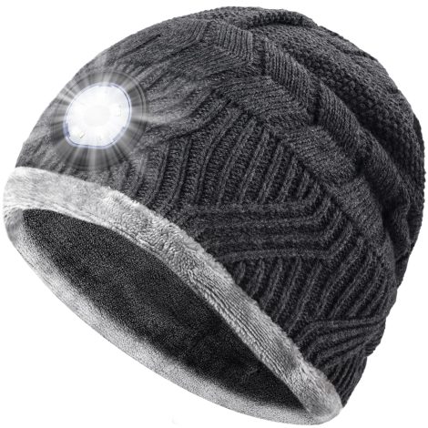 Bonnet Lumineux pour Homme – Cadeau Original pour Noël, pêcheur et motard, idéal pour l’hiver.