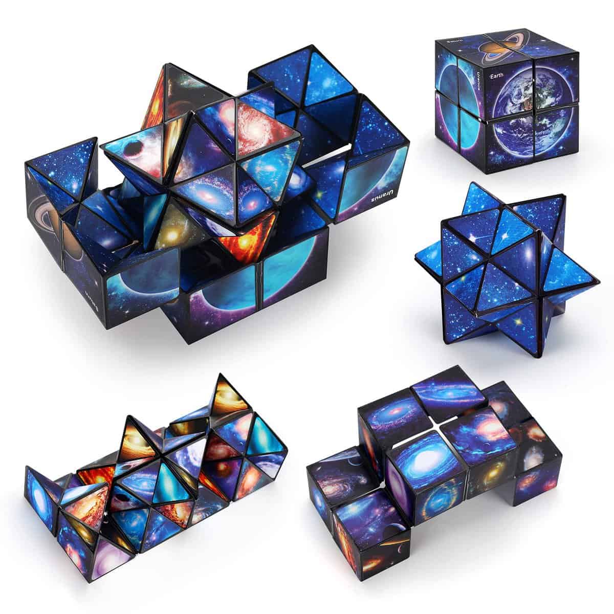 pearoft 2 en 1 Cube Magique du Ciel étoilé Cube Infini Cube Transformant Jouet Anti-Stress - Cadeaux Créatifs pour Enfants Adultes