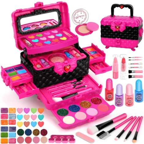 Ensemble de maquillage Lavable pour Enfant – Flybay. Idéal pour les filles de 3 à 11+ ans. Parfait cadeau de Noël ou d’anniversaire.