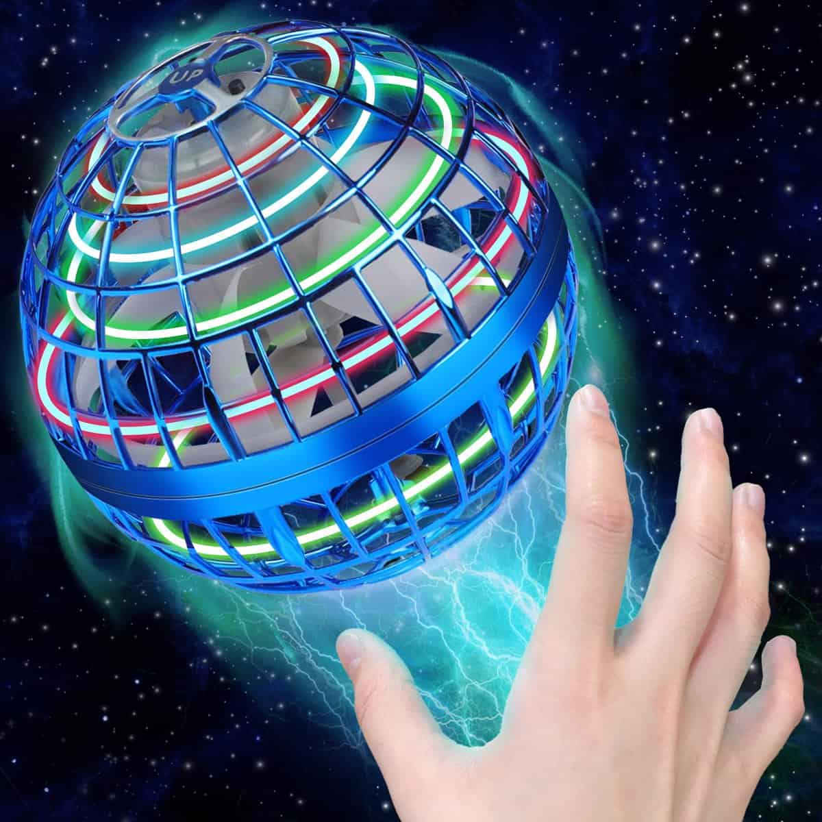 Korffe Fly Hand Spinner Drone Enfant, Boule Volante Lumineuse Boomerang ball Cadeau Noel Jouet Garcon 6-18 ans Jouet Fille 6-18 ans Jeux Exterieur Enfant Drone Enfant 6-18 ans