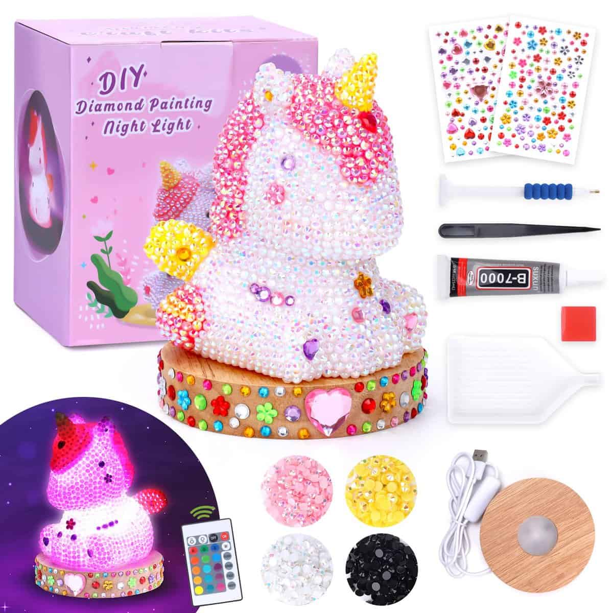 Jouet Fille 5 6 7 8 9 10 Ans, Activites Manuelles pour Fille 6 7 8 9 Ans Enfants Jouets Licorne 4 5 6 7 Ans Kit de Processus Jouet Fille 3 4 5 6 7 Ans Lumières de Nuit DIY pour Enfants Cadeaux