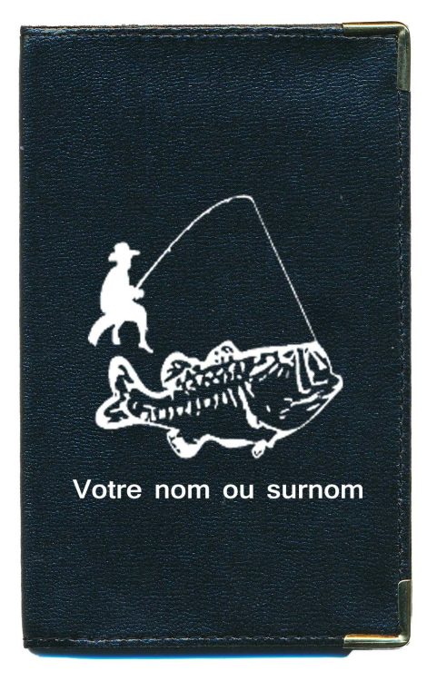 Porte-cartes et documents pour voiture en similicuir Syl’la, noir, personnalisé avec prénom, pour homme ou femme.