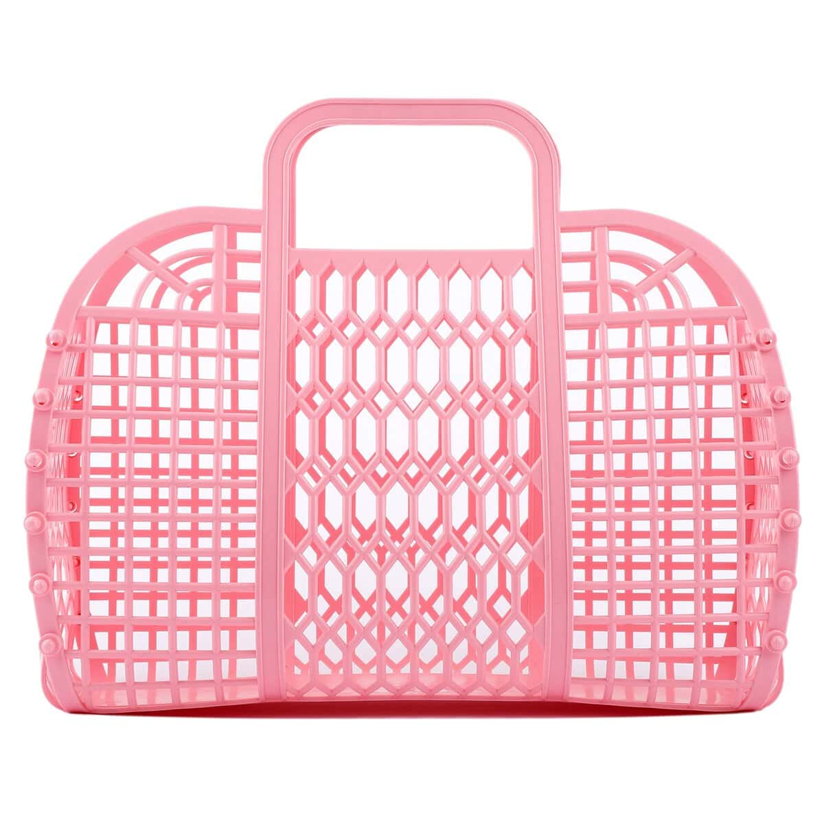 BABANA Jelly Bags - Sacs de plage pour femmes | Grand sac fourre-tout, sac à main, panier de marché | Essentiels de plage uniques pour les vacances (grand) – Rose pâle