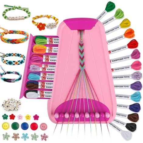 Kit de bracelets d’amitié et de bijoux pour enfants de 8 à 12 ans, parfait pour un cadeau de Noël. (Vert) (Rose)