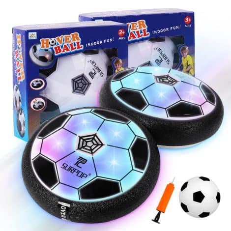 Cadeau de football pour enfant : Ensemble de 2 balles lumineuses pour jouer à l’intérieur, 3 à 10 ans.