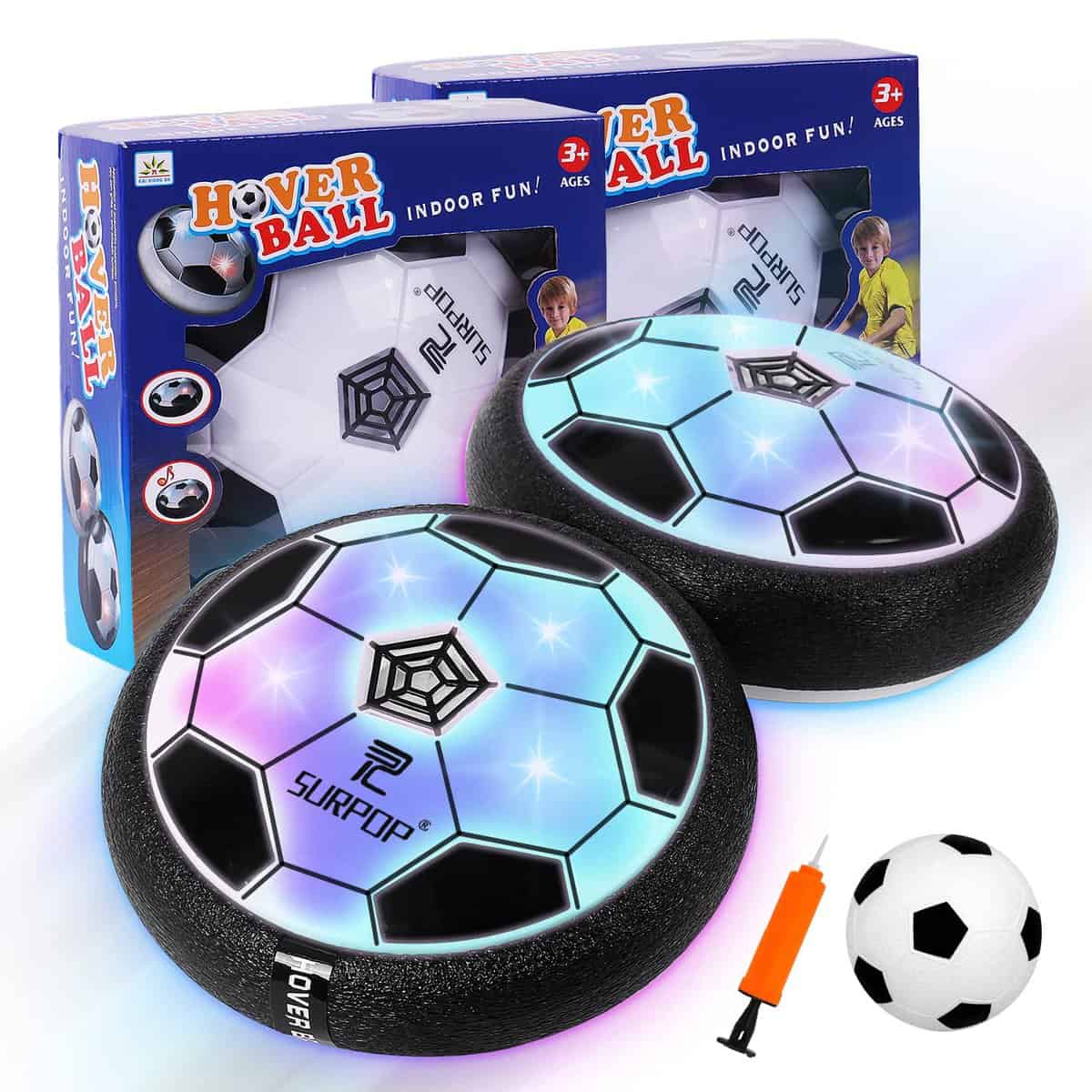 Global Park Football Jouet Garcon Enfant Cadeau, 2 Pcs Ballon Foot Lumineux pour 3 4 5 6 7 8 9 10 Ans Bubble Airball D'intÉRieur Gift
