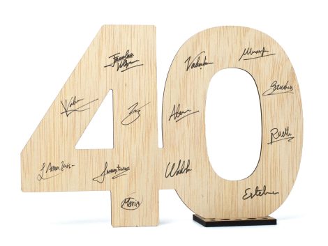 Carte d’anniversaire CONRAXT 40 ans en bois. Idée cadeau déco, joyeux anniversaire, retraite, 40 ans de mariage.