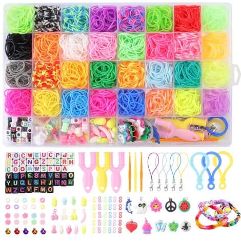 Kit de fabrication de bracelets élastiques en caoutchouc UUlioyer 2200+ de 32 couleurs, jouet créatif pour enfants.